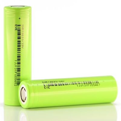 18650 เซลล์แบตเตอรี่ 2900mAh 3.7V NCM EVE เซลล์ลิเธียมไอออนสีเขียวอ่อนสำหรับ Ebike