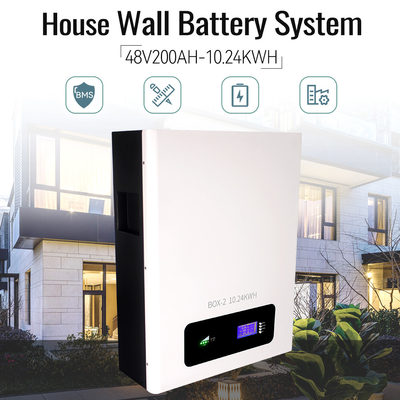 10kwh 48V 200Ah 51.2v LiFePO4 ชุดแบตเตอรี่ลิเธียมแบบติดผนัง