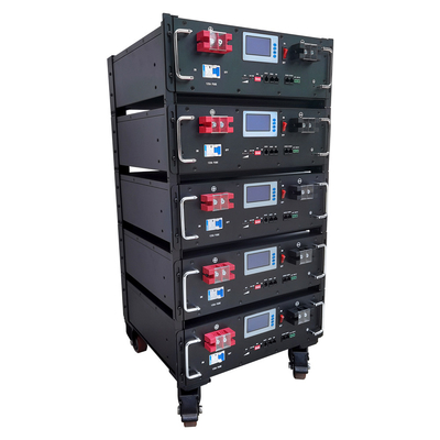 51.2v 100ah 5kwh Lifepo4 ชุดแบตเตอรี่ลิเธียมแบบติดตั้งบนแร็ค