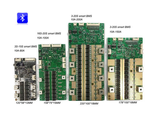 แบตเตอรี่ลิเธียมไอออน 20S 72V สมาร์ท BMS แบตเตอรี่ RS232 Bluetooth APP 50A 100A 200a