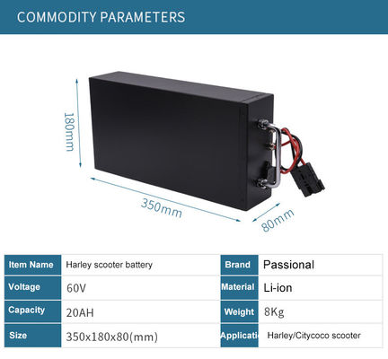 แบตเตอรี่ NMC Citycoco 60V 20Ah 30Ah Harley Electric Scooter Battery